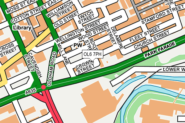 OL6 7PH map - OS OpenMap – Local (Ordnance Survey)