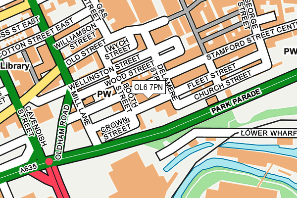 OL6 7PN map - OS OpenMap – Local (Ordnance Survey)