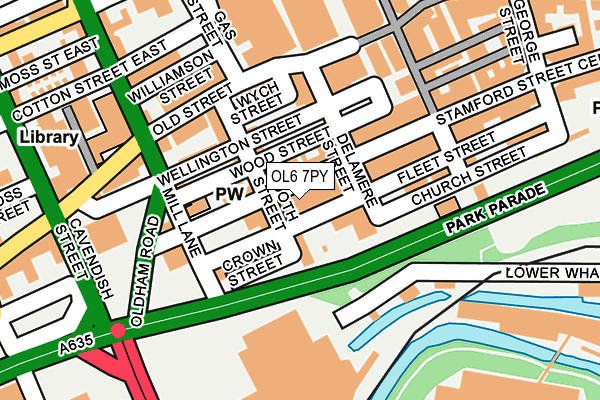 OL6 7PY map - OS OpenMap – Local (Ordnance Survey)