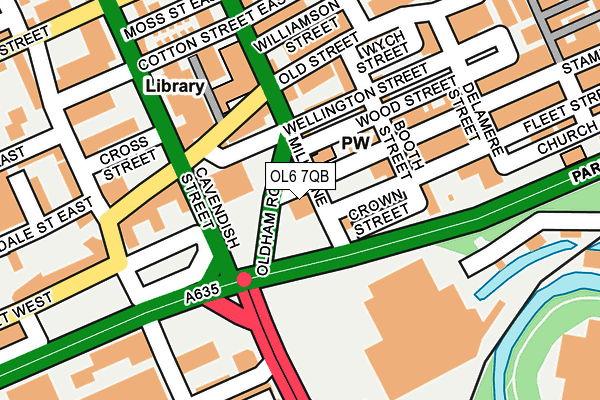 OL6 7QB map - OS OpenMap – Local (Ordnance Survey)