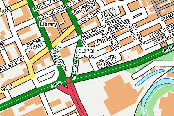 OL6 7QH map - OS OpenMap – Local (Ordnance Survey)