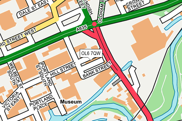 OL6 7QW map - OS OpenMap – Local (Ordnance Survey)
