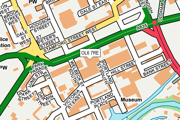 OL6 7RE map - OS OpenMap – Local (Ordnance Survey)