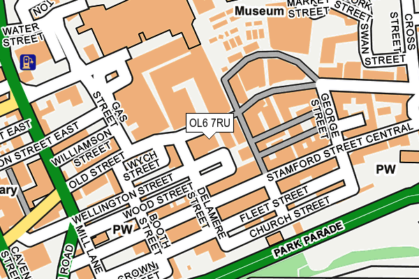 OL6 7RU map - OS OpenMap – Local (Ordnance Survey)