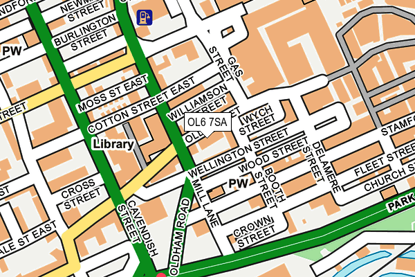 OL6 7SA map - OS OpenMap – Local (Ordnance Survey)