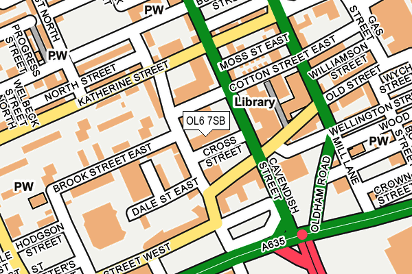 OL6 7SB map - OS OpenMap – Local (Ordnance Survey)