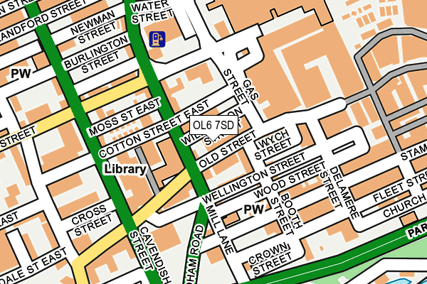 OL6 7SD map - OS OpenMap – Local (Ordnance Survey)