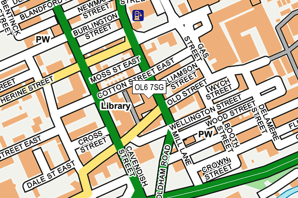 OL6 7SG map - OS OpenMap – Local (Ordnance Survey)