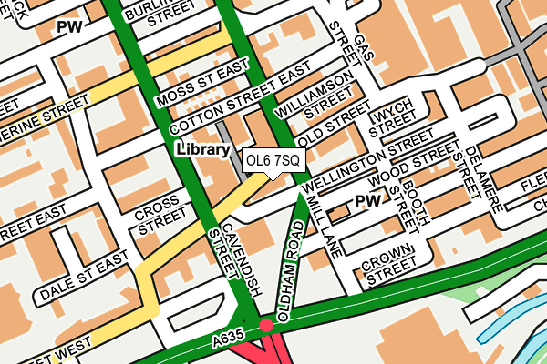 OL6 7SQ map - OS OpenMap – Local (Ordnance Survey)
