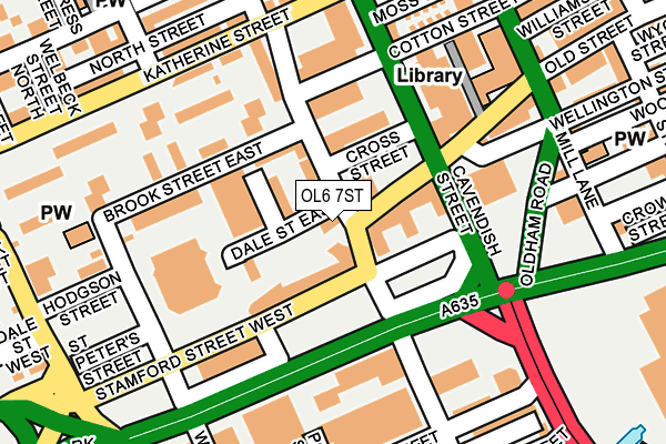 OL6 7ST map - OS OpenMap – Local (Ordnance Survey)