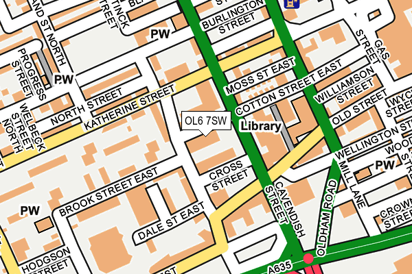 OL6 7SW map - OS OpenMap – Local (Ordnance Survey)