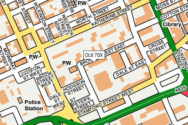 OL6 7SX map - OS OpenMap – Local (Ordnance Survey)