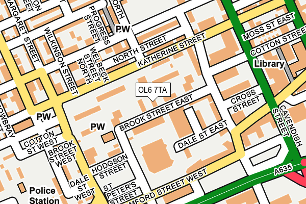 OL6 7TA map - OS OpenMap – Local (Ordnance Survey)