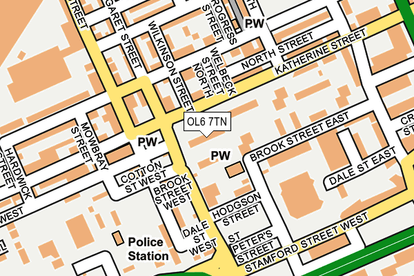 OL6 7TN map - OS OpenMap – Local (Ordnance Survey)