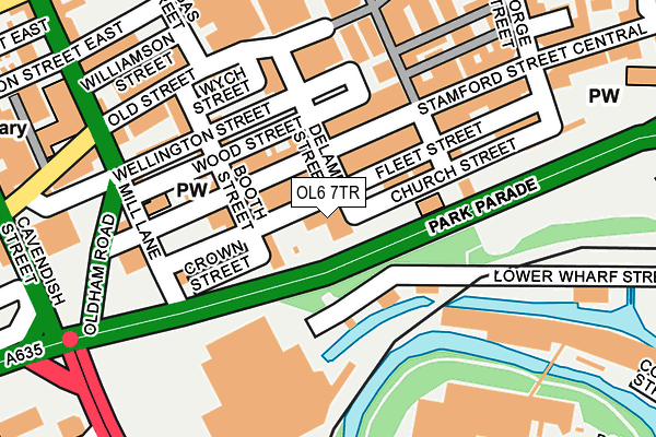 OL6 7TR map - OS OpenMap – Local (Ordnance Survey)