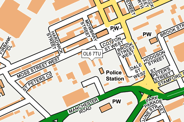 OL6 7TU map - OS OpenMap – Local (Ordnance Survey)