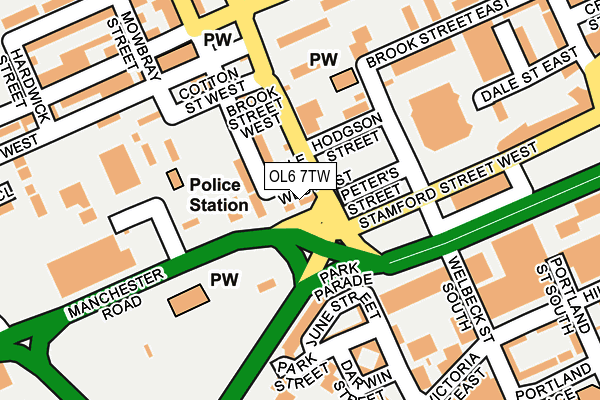 OL6 7TW map - OS OpenMap – Local (Ordnance Survey)