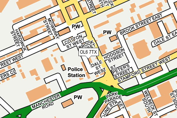 OL6 7TX map - OS OpenMap – Local (Ordnance Survey)