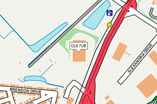 OL6 7UB map - OS OpenMap – Local (Ordnance Survey)