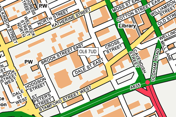 OL6 7UD map - OS OpenMap – Local (Ordnance Survey)