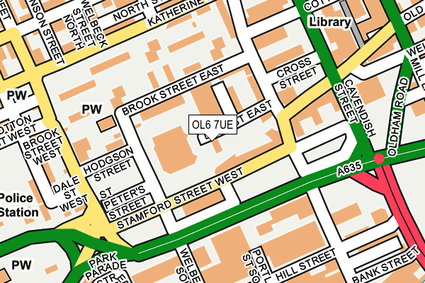 OL6 7UE map - OS OpenMap – Local (Ordnance Survey)