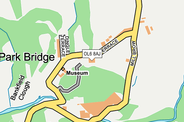OL6 8AJ map - OS OpenMap – Local (Ordnance Survey)