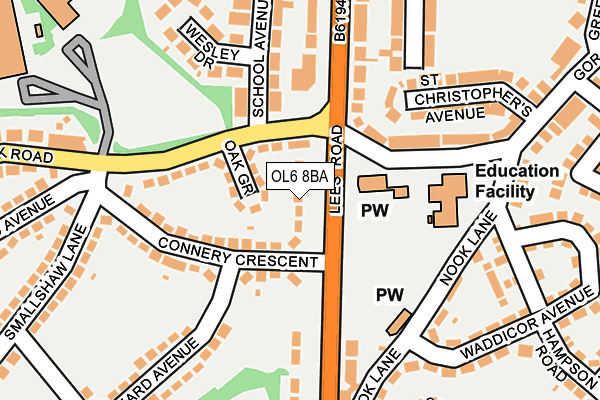 OL6 8BA map - OS OpenMap – Local (Ordnance Survey)