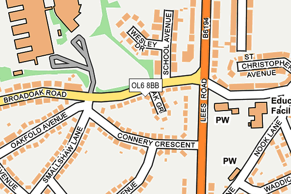 OL6 8BB map - OS OpenMap – Local (Ordnance Survey)