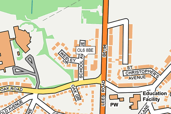 OL6 8BE map - OS OpenMap – Local (Ordnance Survey)