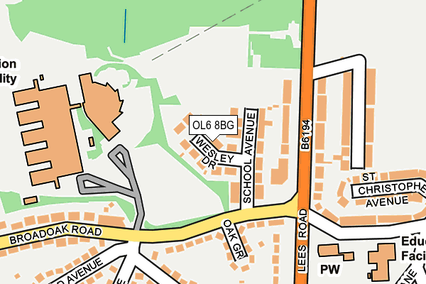 OL6 8BG map - OS OpenMap – Local (Ordnance Survey)