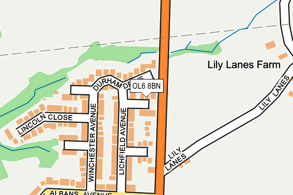 OL6 8BN map - OS OpenMap – Local (Ordnance Survey)