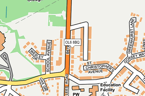 OL6 8BQ map - OS OpenMap – Local (Ordnance Survey)