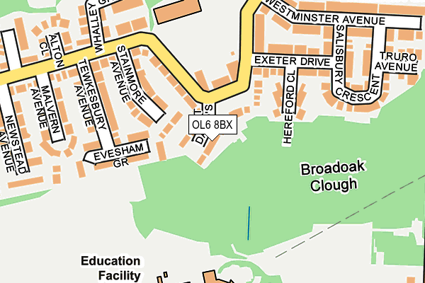 OL6 8BX map - OS OpenMap – Local (Ordnance Survey)