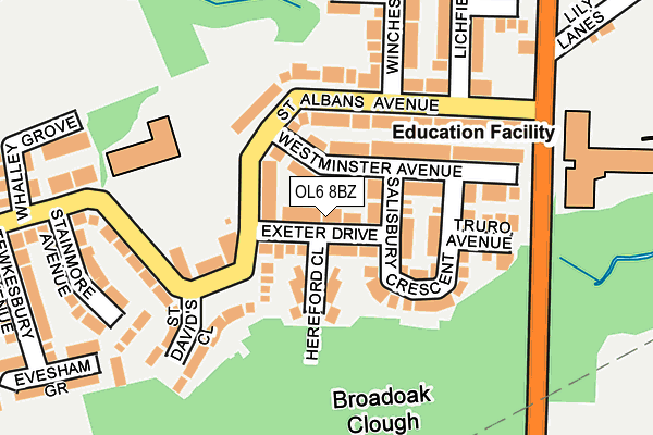 OL6 8BZ map - OS OpenMap – Local (Ordnance Survey)