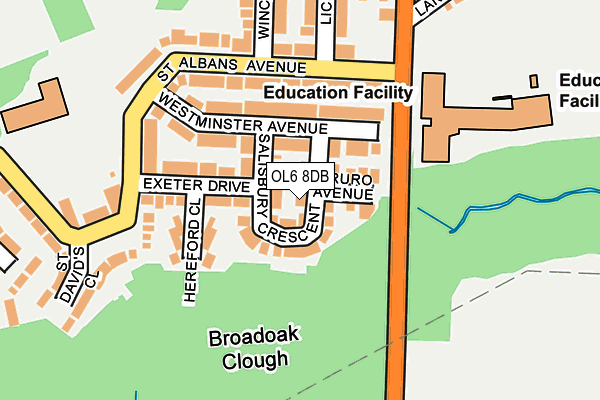 OL6 8DB map - OS OpenMap – Local (Ordnance Survey)