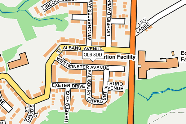 OL6 8DD map - OS OpenMap – Local (Ordnance Survey)