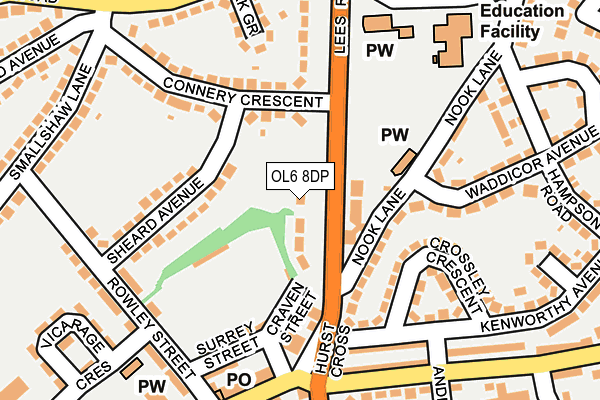 OL6 8DP map - OS OpenMap – Local (Ordnance Survey)