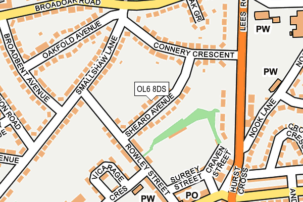 OL6 8DS map - OS OpenMap – Local (Ordnance Survey)