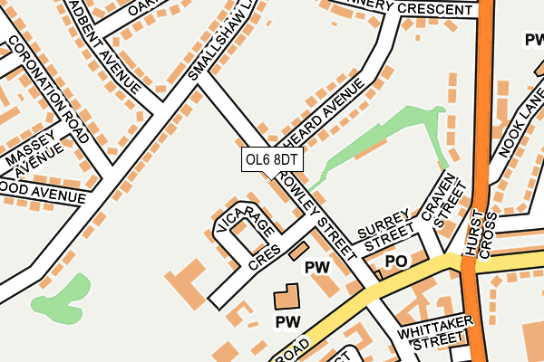 OL6 8DT map - OS OpenMap – Local (Ordnance Survey)