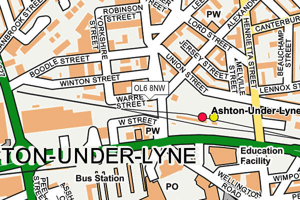 OL6 8NW map - OS OpenMap – Local (Ordnance Survey)