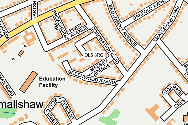 OL6 8RG map - OS OpenMap – Local (Ordnance Survey)