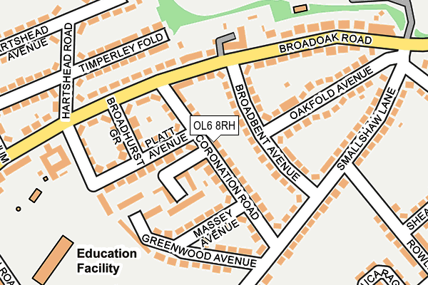 OL6 8RH map - OS OpenMap – Local (Ordnance Survey)