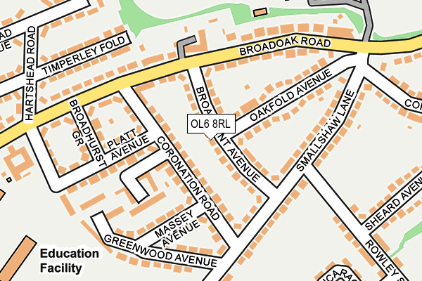 OL6 8RL map - OS OpenMap – Local (Ordnance Survey)