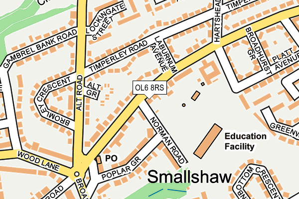 OL6 8RS map - OS OpenMap – Local (Ordnance Survey)