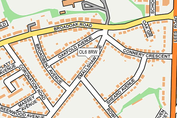 OL6 8RW map - OS OpenMap – Local (Ordnance Survey)