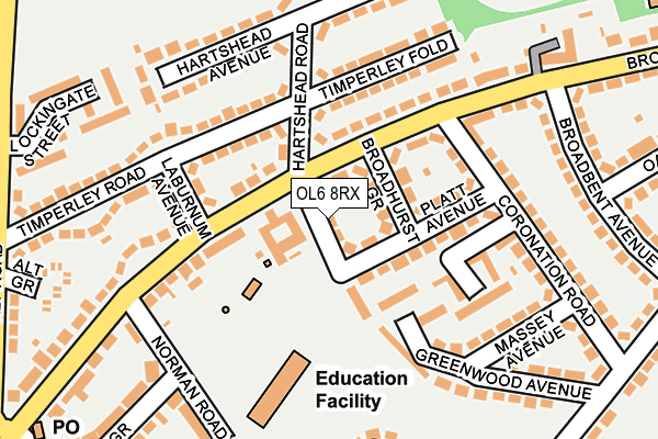 OL6 8RX map - OS OpenMap – Local (Ordnance Survey)