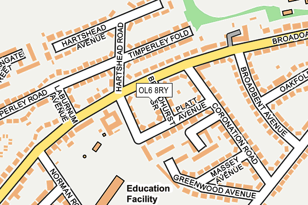 OL6 8RY map - OS OpenMap – Local (Ordnance Survey)