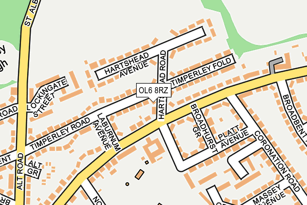 OL6 8RZ map - OS OpenMap – Local (Ordnance Survey)