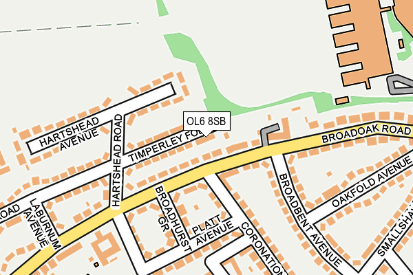OL6 8SB map - OS OpenMap – Local (Ordnance Survey)