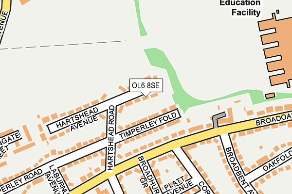 OL6 8SE map - OS OpenMap – Local (Ordnance Survey)